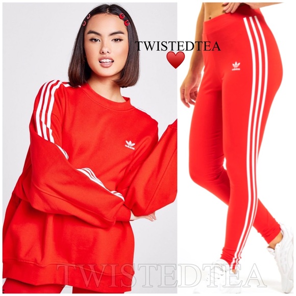 adidas Tops - ♥️NWT 2 pc XL adidas original 3 stripe matching set sweatshirt leggings outfit